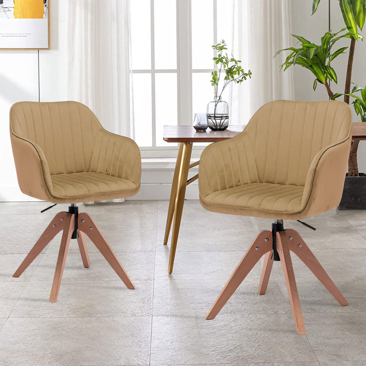 Upholstered swivel deals dining chairs